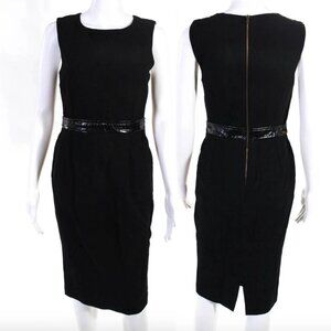 Dolce & Gabbana Black Pleated Sheath Dress Little Black Dress y2k era,